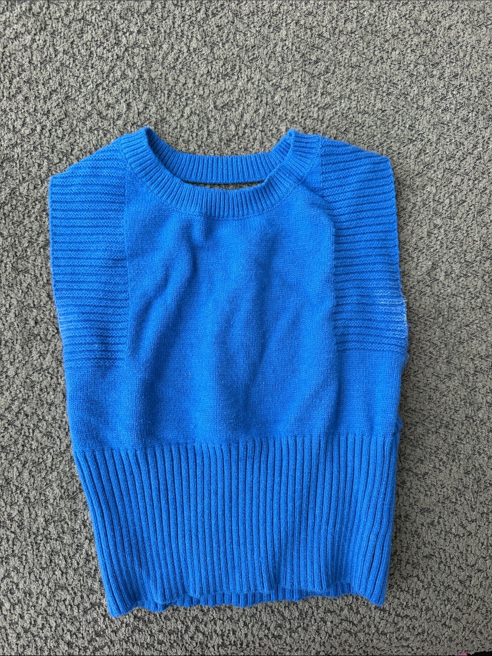 Blue open back Ribbed Knit Women's Sweater